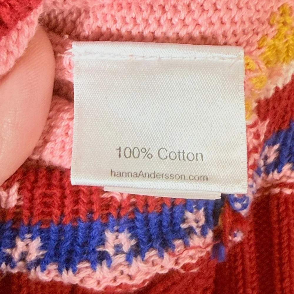 Hanna Andersson Girls 110 5 Sweater Fair Isle Pink‎ Knit Pullover Coquette Sweet